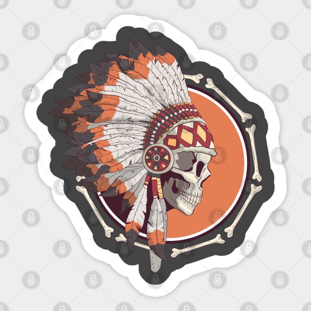 Native American Skull Sticker by MimicGaming